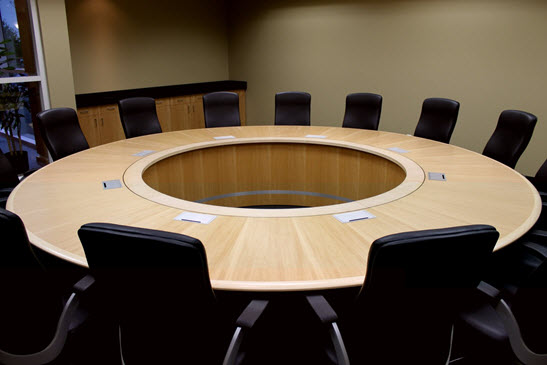 Circular meeting table with open center