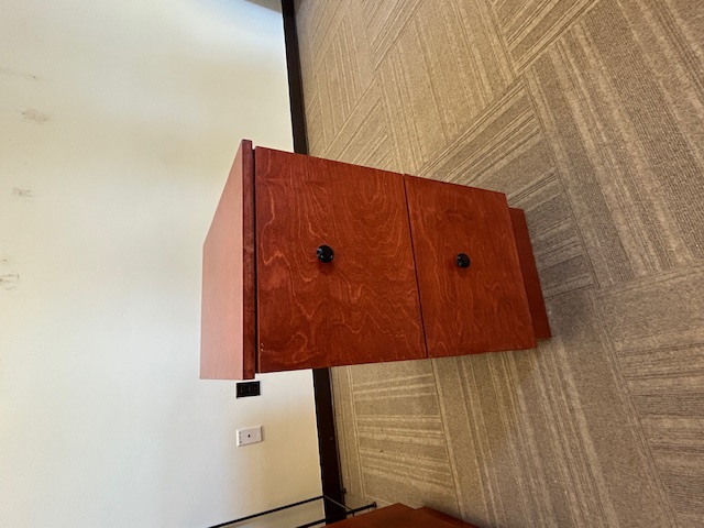 Custom Cherry Pedestal Storage Cabinet